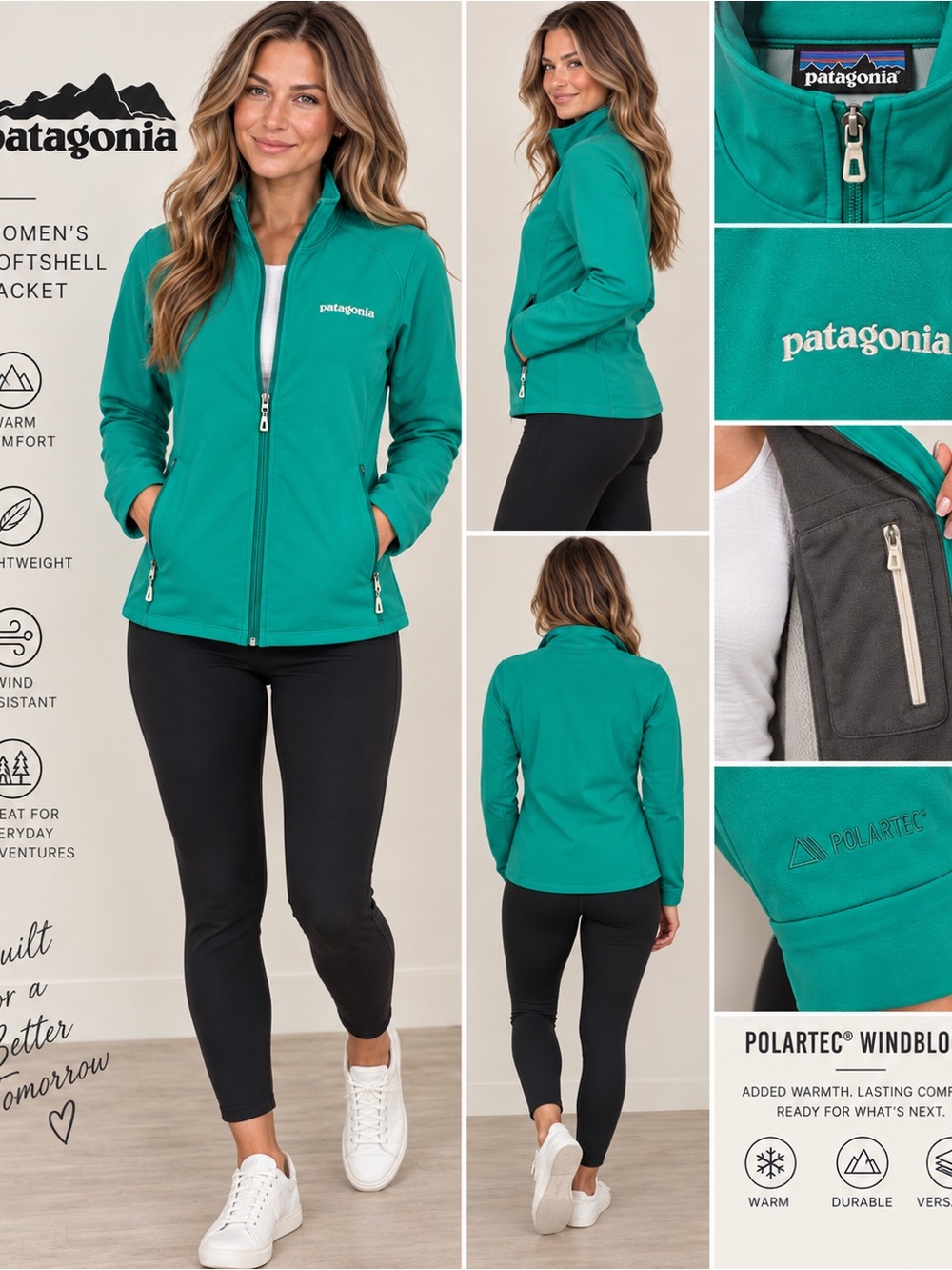 Patagonia Women’s S Teal Polartec Windbloc Softshell Jacket